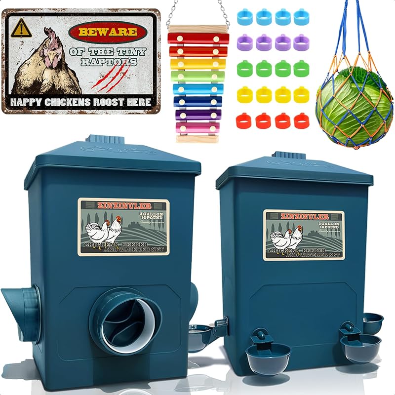 ZINZINULER Port Feeder + Waterer Set